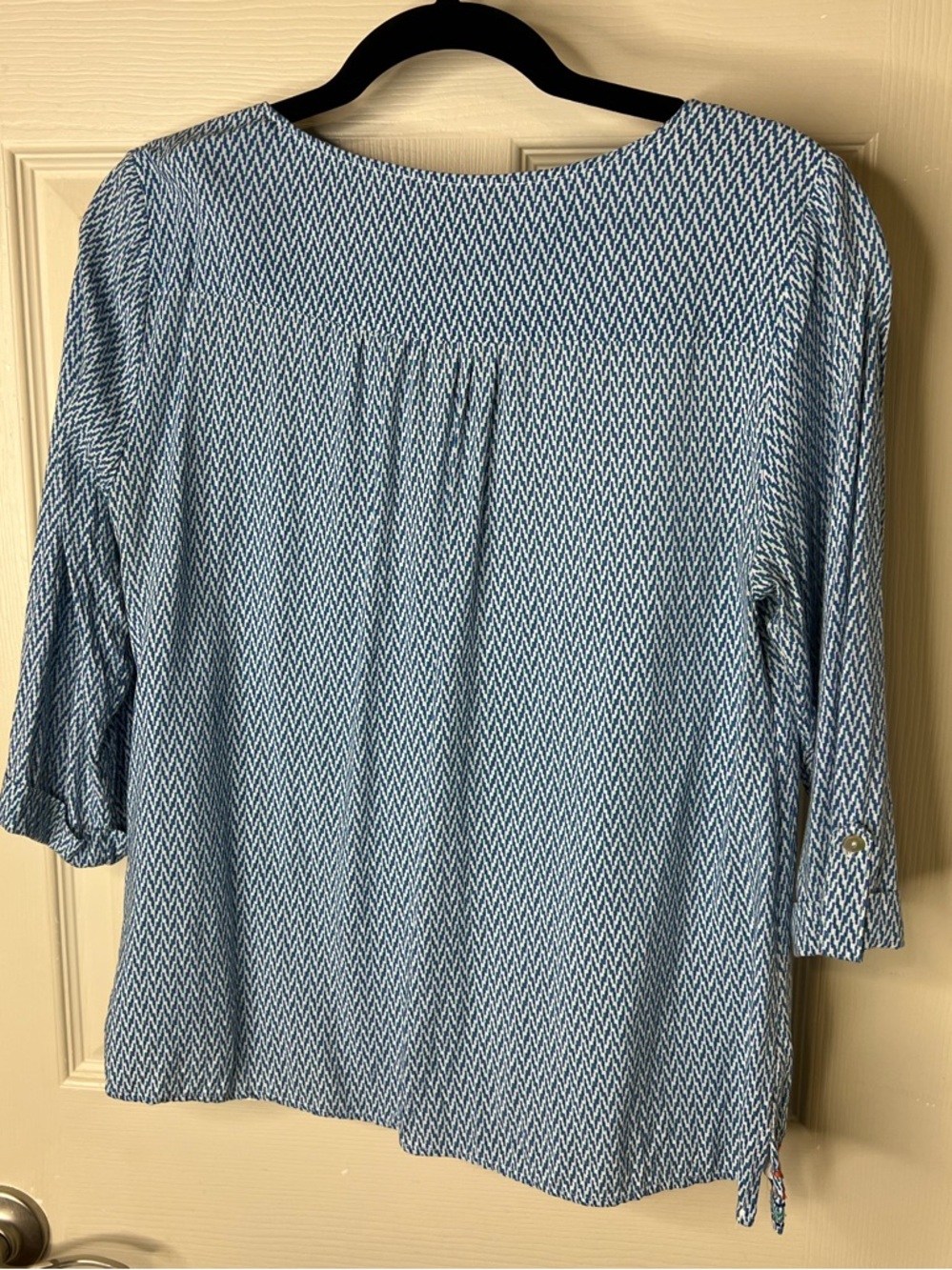 Skies Are Blue Light Blue Embroidered V-Neck Tunic - Picture 2 of 5